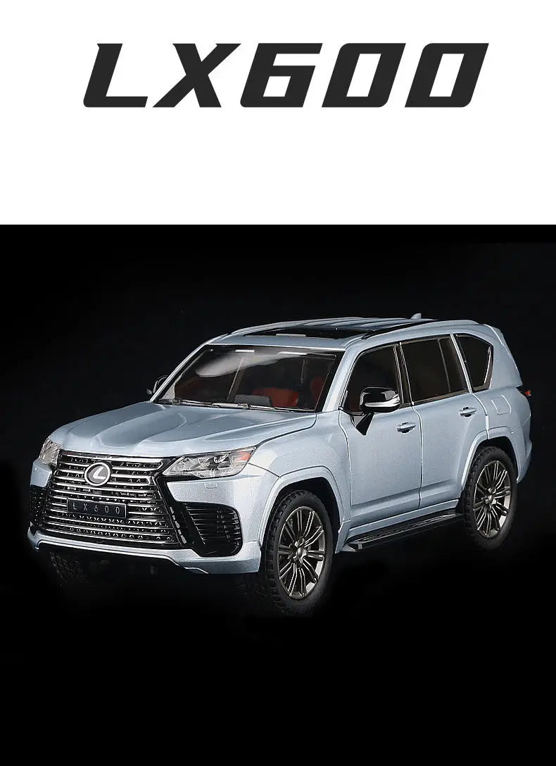 1:24 Lexus LX600 SUV Metal Model Car Toys Alloy Diecast Simulation Offroad Vehicles Sound And Light Cars