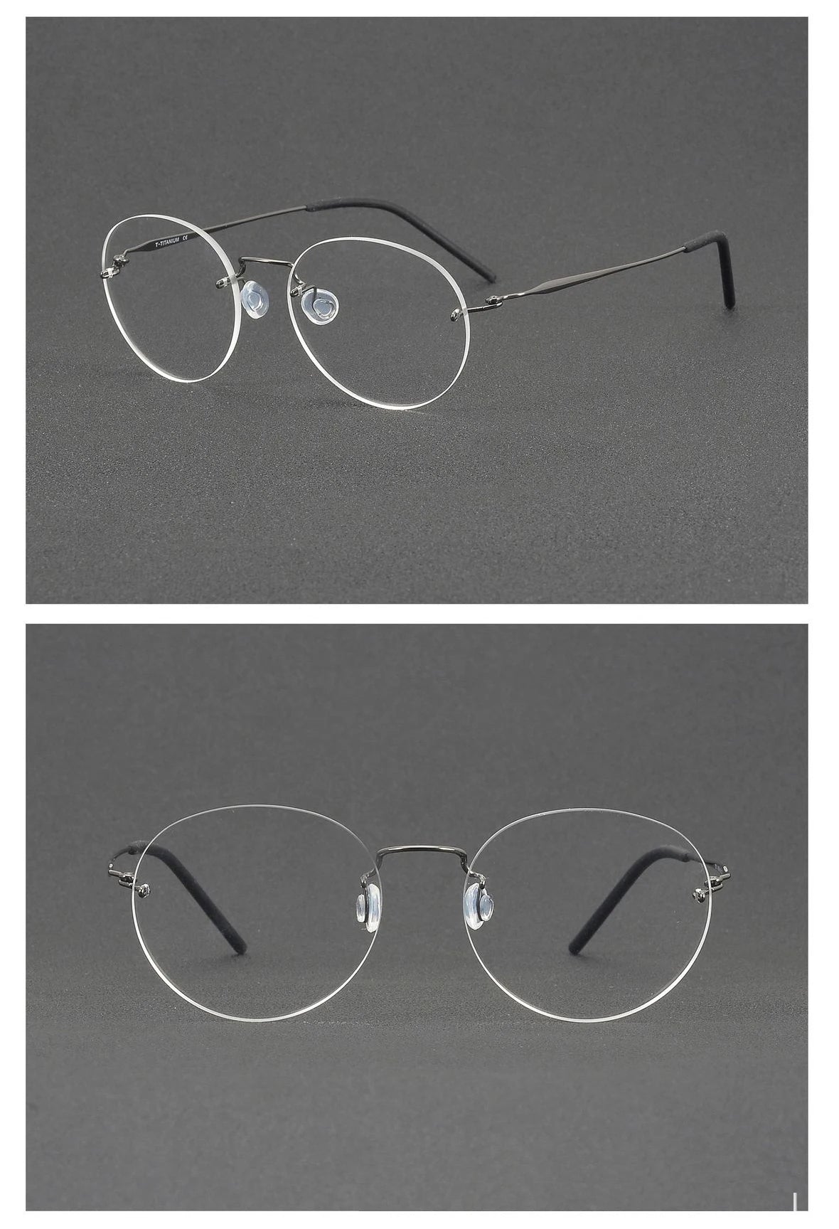 Ultralight Oval Rimless Titanium Eyeglasses Frame