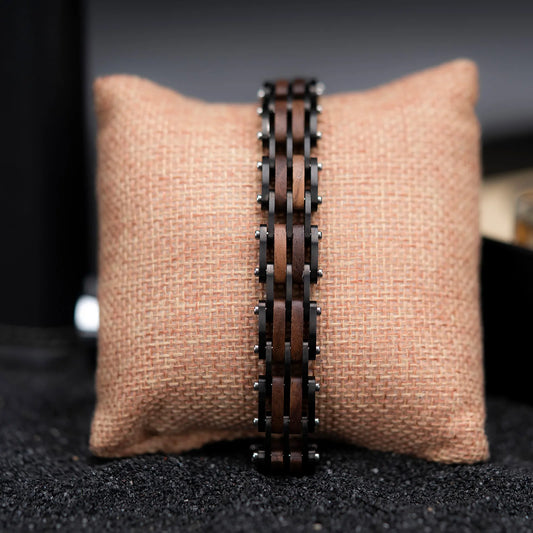 Fashion Bracelet for Metal Stainless Steel Wood Strap Jewelry Bracelets