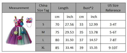 Carnival Candy Dress for Girls Purim Festival Fancy Lollipop Costume Children Summer Tutu Dresses Dressy Party Ball Gown