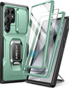 For Samsung Galaxy S24 Ultra Case Full-Body Shockproof with Ring Holder Built-in Front Frame Screen Protector Slide Camera cover
