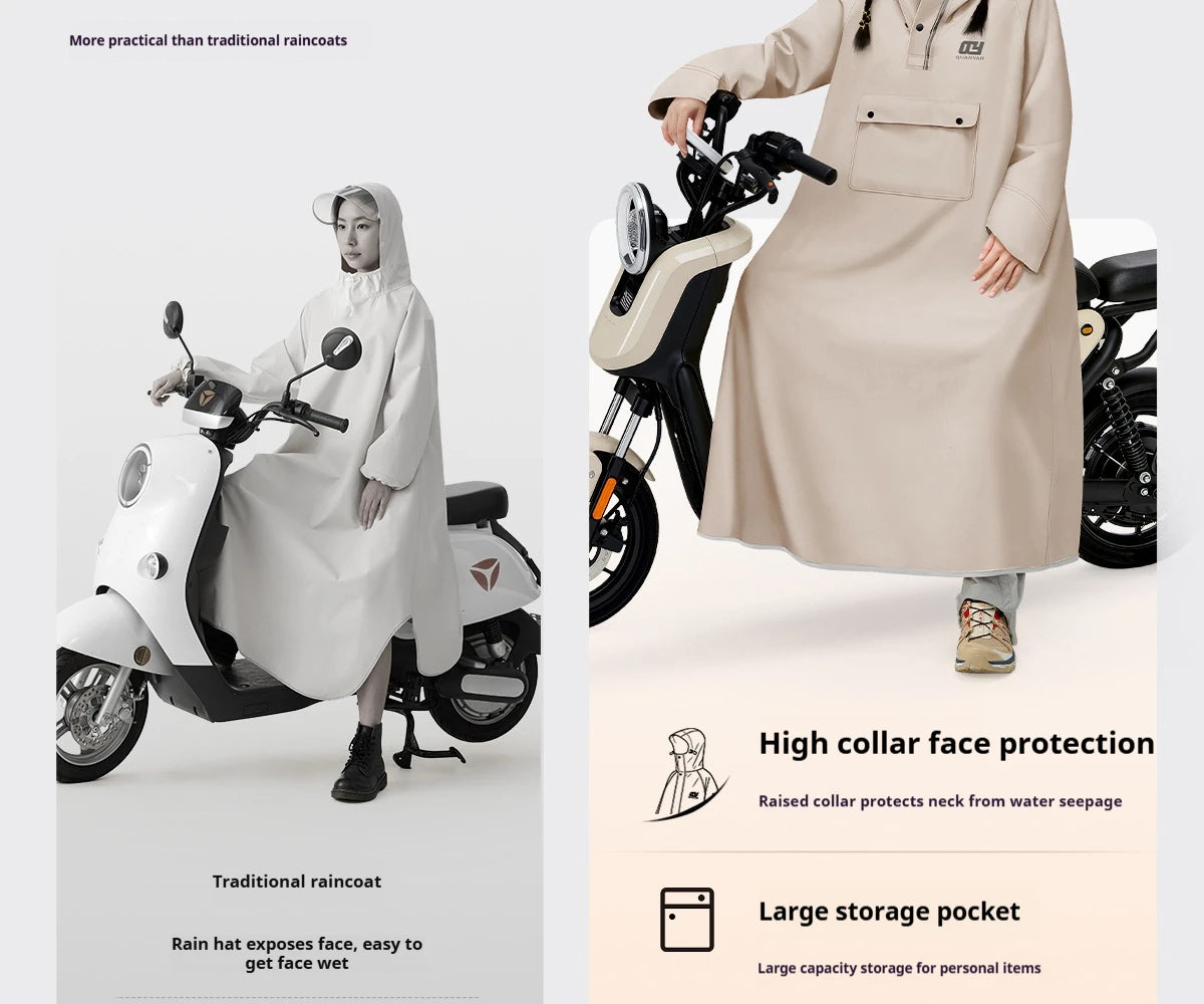 Full Length Waterproof Motorcycle Raincoat with Shoe Covers