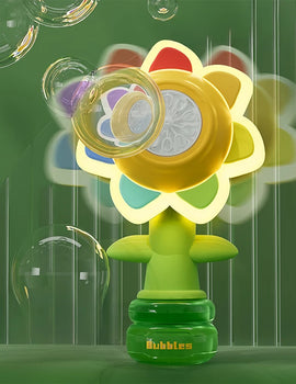 Bubble Machine Toy Electric Automatic Sunflower Shaking Head Adjustment Light Dancing One Key Bubble Maker