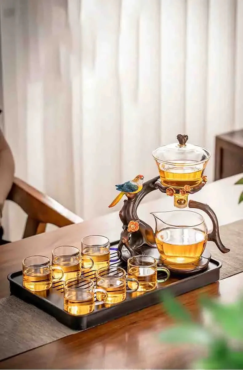 Glass automatic tea brewing new tea set home light luxury high-end  tea teapot