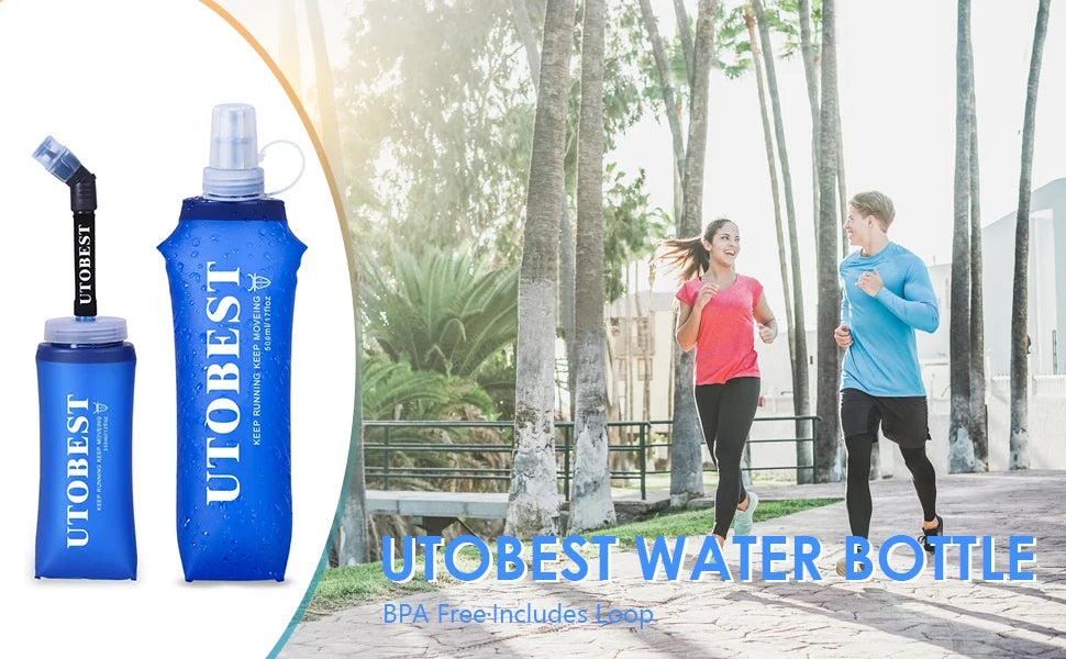 250ml 350ml 500ml Soft Flask Folding Collapsible TPU Water Bottle for Outdoor Running Hiking Cycling