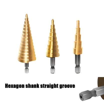 4-12 4-20 4-32 MM HSS Titanium Coated Step Drill Bit Drilling Power Tools for Metal High Speed Steel Wood Hole Cutter Cone Drill