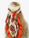 Retro Women Silk Scarf Bandanna Fashion Bohemian Pattern Square Hijab Lady Wrap Headband foulard muffler