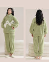 Women’s Christmas Fleece Pajama Set – Warm Flannel Zipper Sleepwear, Thick Coral Velvet