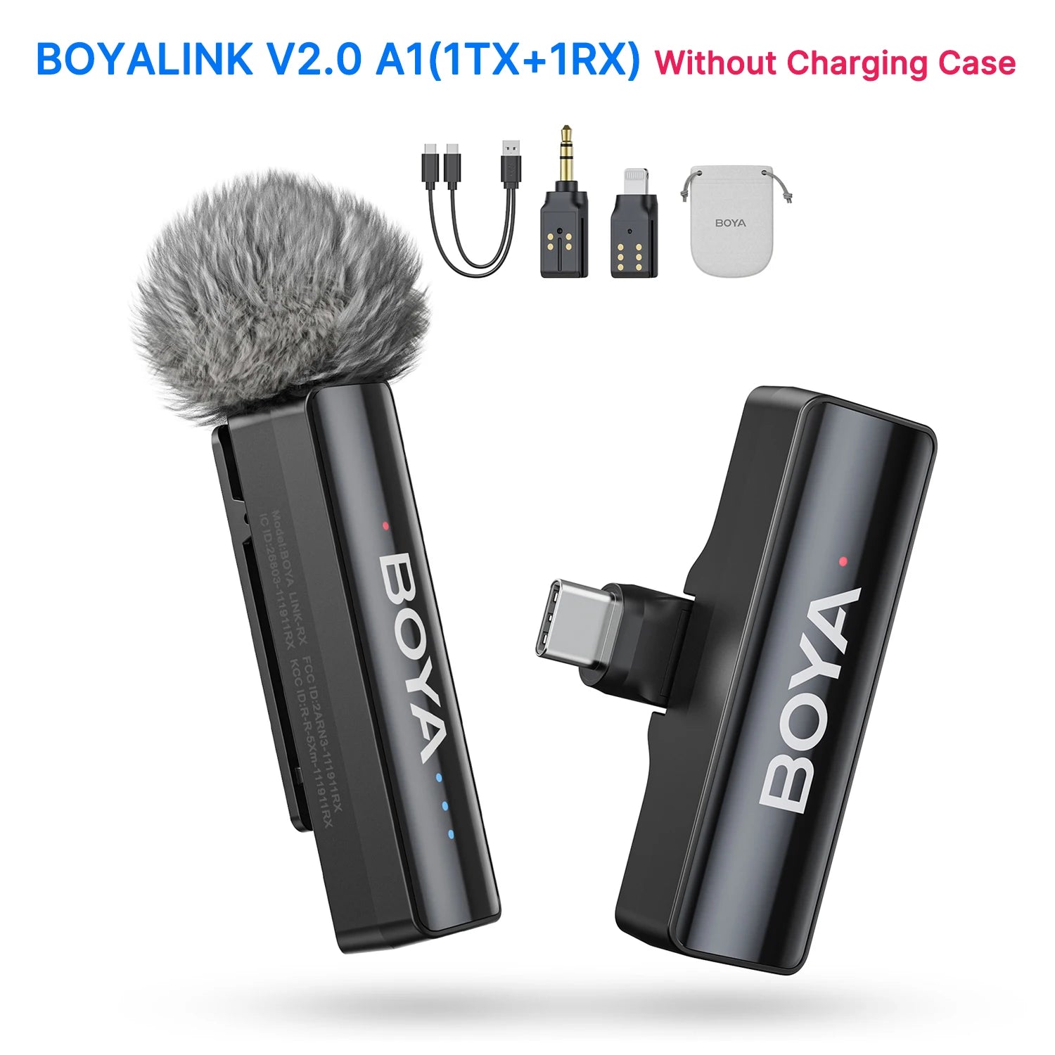 LINK 2 Wireless Lavalier Microphone for iPhone Android DSLR Cameras Smartphone Gaming Youtube Video Recording Streaming