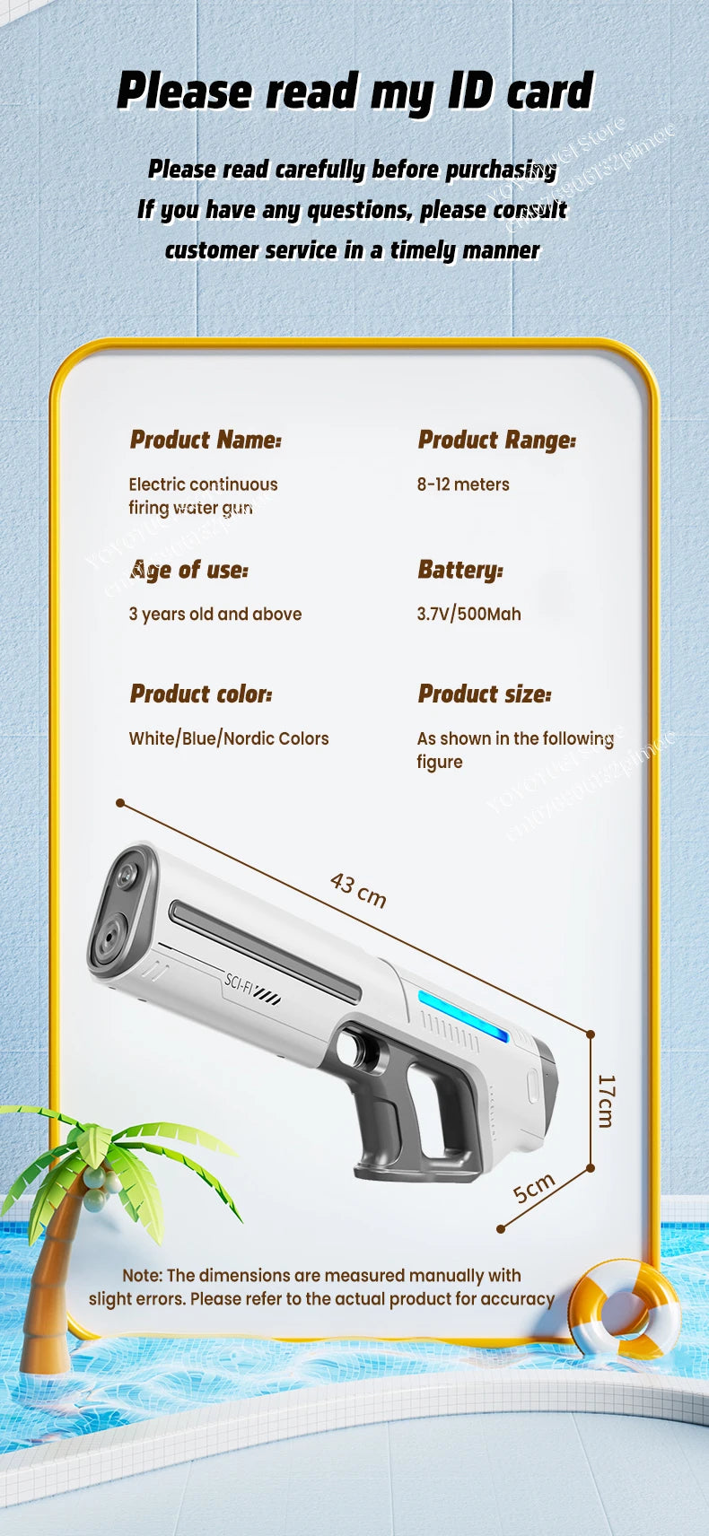 Fully Automatic Water Storage Gun Large Capacity Electric Water Absorbing Water Blaster