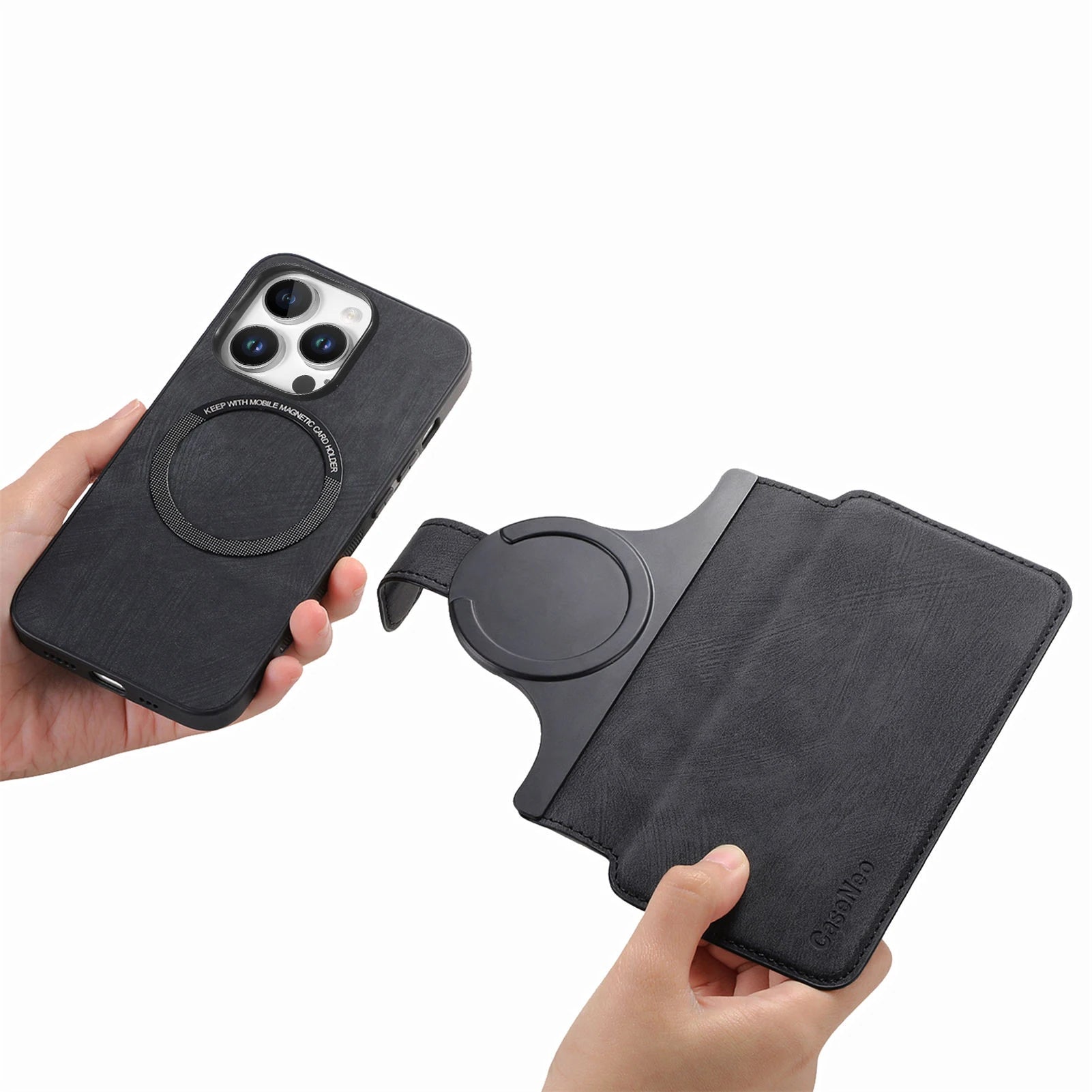 Flip Leather Wallet Case for iPhone 16 15 Pro Max 14 Plus 16E Magsafe  Detachable Card Slot Holder Cover