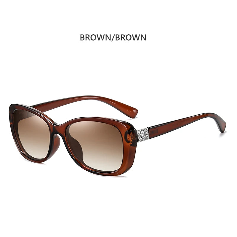 Diamond Gradient Polarized UV400 Square Sunglasses for Women Driving Travel Glasses