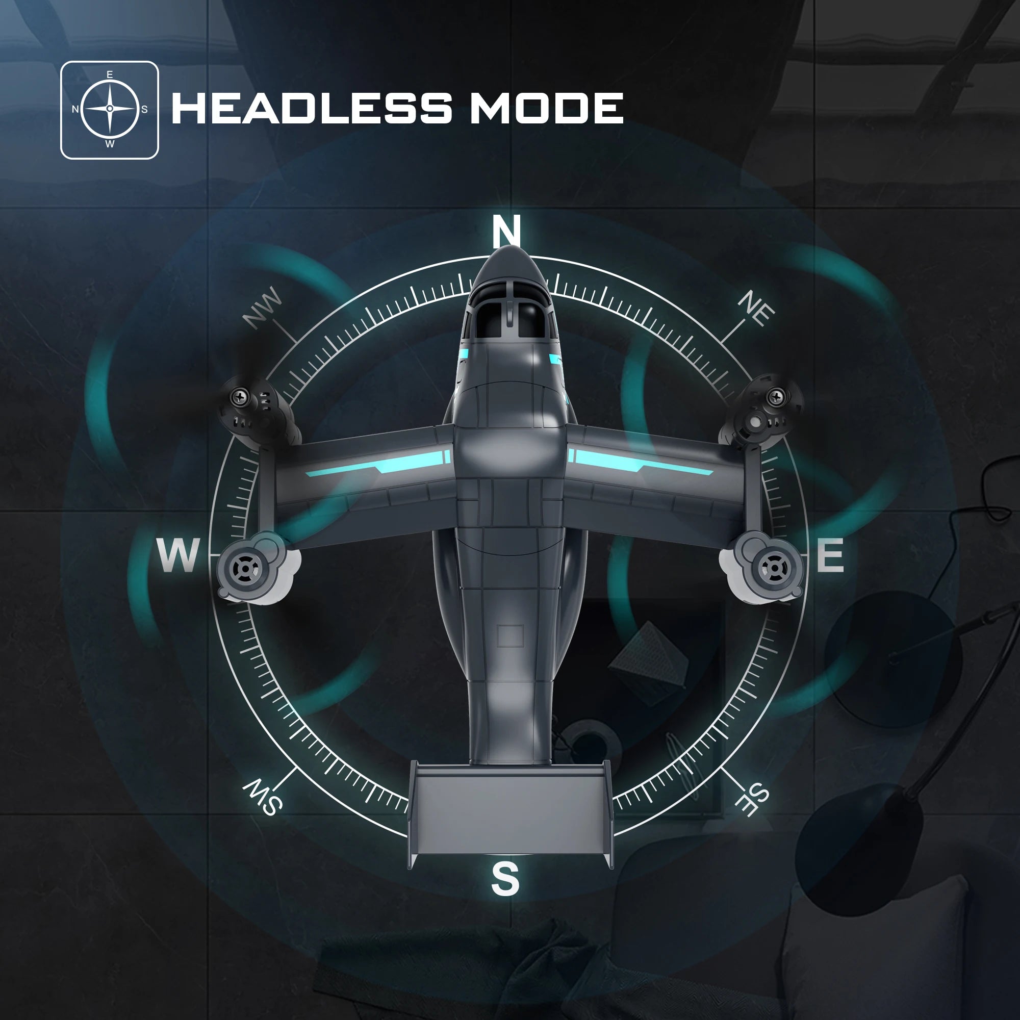 Remote Control Helicopter Drone 480P Camera Fighter UAV Land Air Mode Aircraft Brushless RC Drones for  Plane Toys