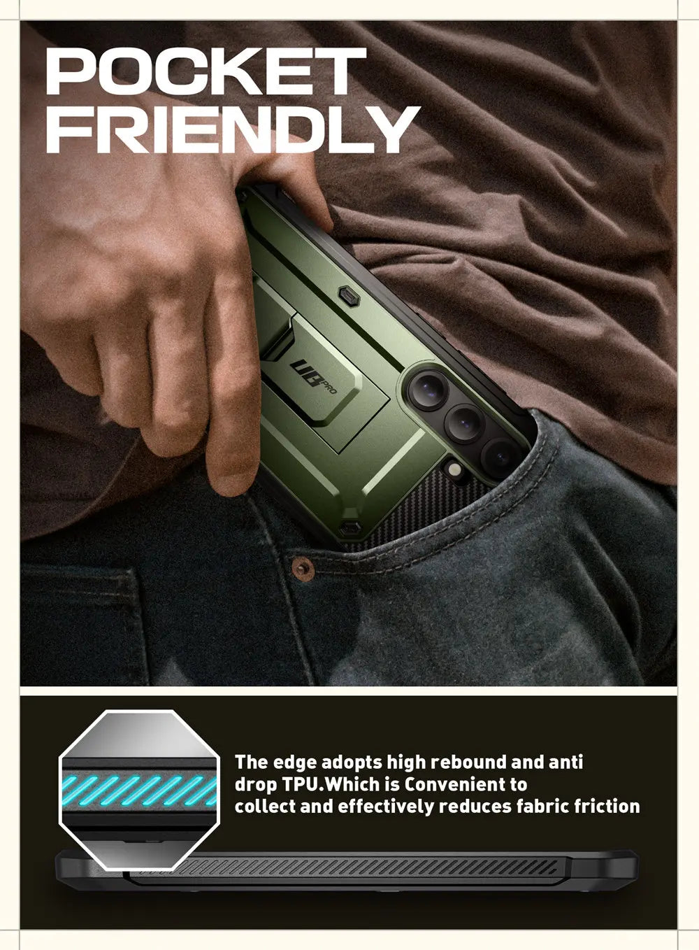 For Samsung Galaxy S25 Case UB Pro Heavy Duty Rugged Phone Case with 2 Front Frame Built-in Screen Protector & Kickstand