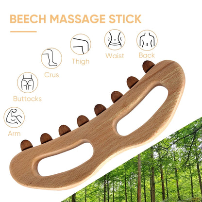 1Pcs Guasha Wood Stick Massage Tool for Body Lymphatic Drainage Massager Sculpting Tools,Anti Cellulite,Trigger Point Treatment