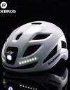 Bicycle Light Helmet Type-C Rechargeable Front + Rear Light Warning Bike Helmet Head Safety MTB Road Cycling Helmet