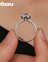 1.0CT D Color VVS1 Moissanite Wedding Ring For Women Diamond Cut 925 Sterling Silver Flower Rings