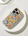 Wildflower Boho Embroidery Effect Flower Case for iPhone 16 15 Pro Max 14 Plus Protective 2 in 1 Double Deck Cover