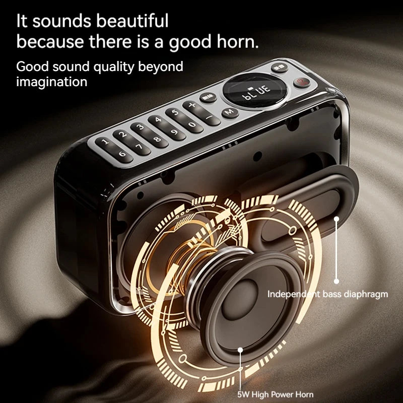 Portable Stereo Bass Bluetooth Speaker SANSUI F35 Vintage Bluetooth Speaker Mini Plug in Walkman Music Player Supports FM/TF/AUX