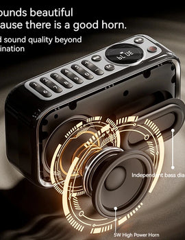 Portable Stereo Bass Bluetooth Speaker SANSUI F35 Vintage Bluetooth Speaker Mini Plug in Walkman Music Player Supports FM/TF/AUX
