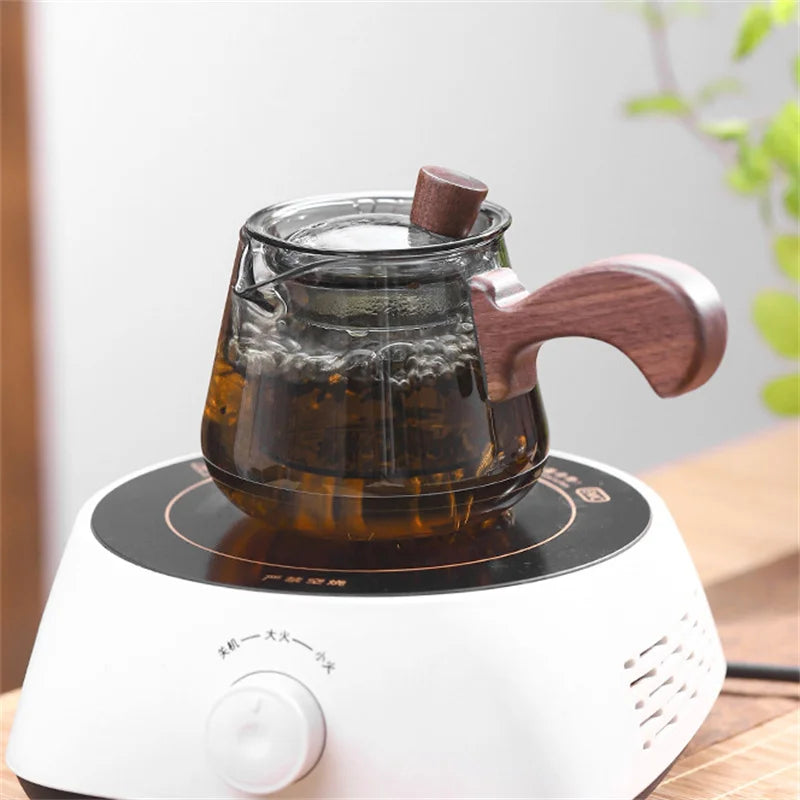 Japanese 350ml Side Handle Glass Teapot With Tea Infuser Filter Brewing Flower Tea Pot Puer Oolong Tea Maker Kungfu Tea Set