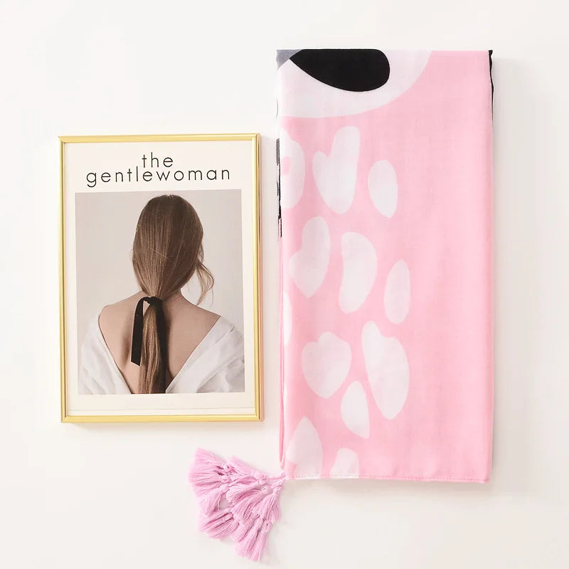 Floral Brand Scarf Luxury Designers New Style Women Elegant Scarves Hug Shawls Pink Purple Scarf Bandana Fashion Design Shawls