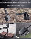 1pc Multifunctional Tactical Folding Shovel Survival Spade Saw Pickaxe Collapsible Engineer Shovel Stainless Steel