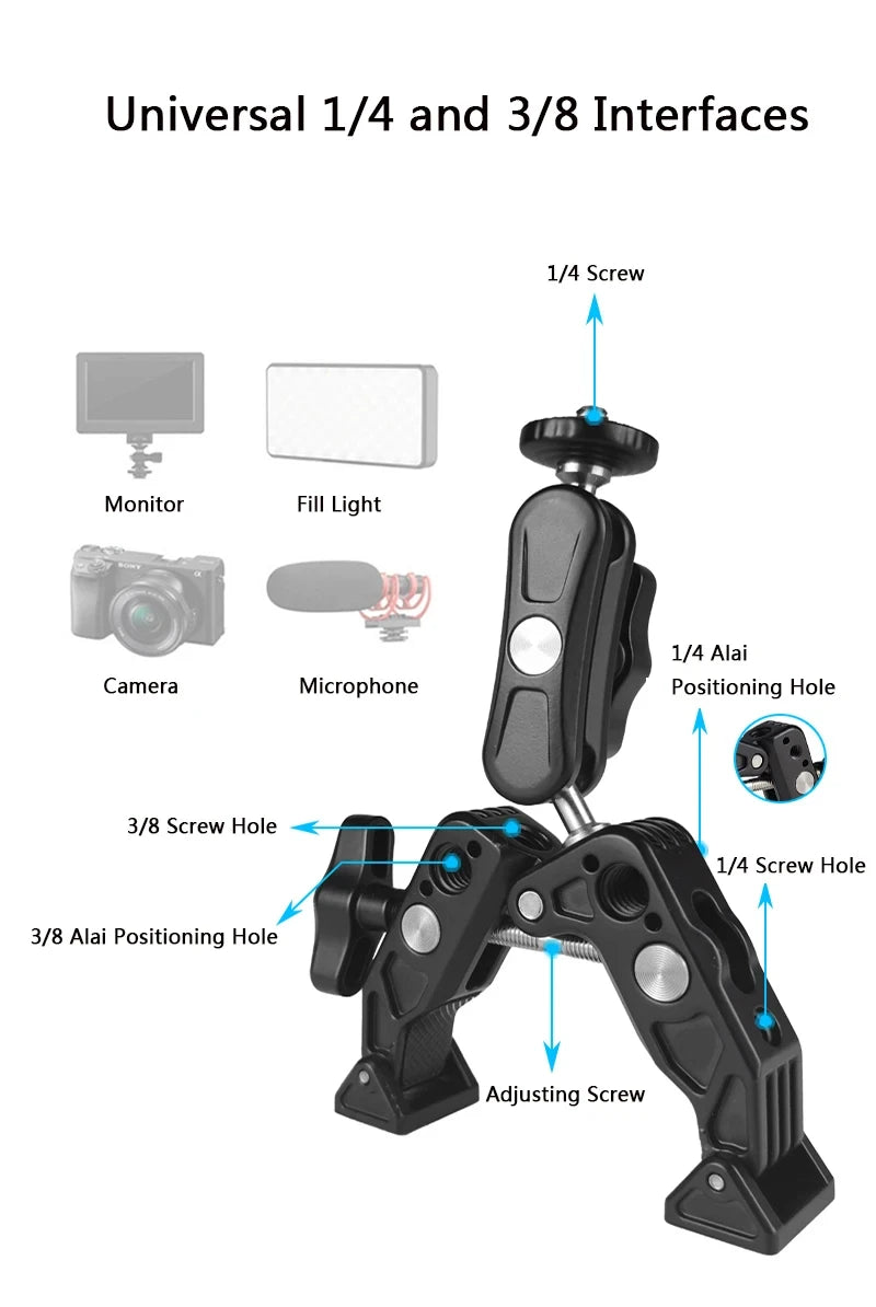 Action Camera Bicycle Motorcycle Handlebar Mount Selfie Stick Bracket