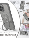 Luxury Magnetic Stand Phone Case for iPhone 15 Pro Max with Lens Protection 360° Rotatable Ring Holder Magsafe Matte Phone Cover