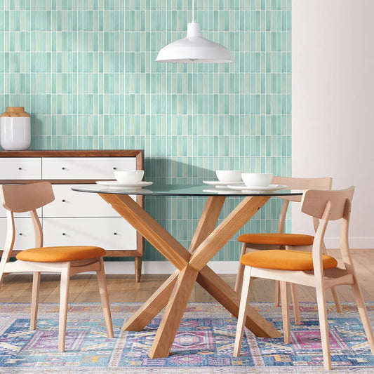 10pcs 3D Tile Stickers, Self-adhesive Green Tile Backsplashes for Kitchen, Bathroom Walls, Water and Mold Resistant, Matt, 30x30cm