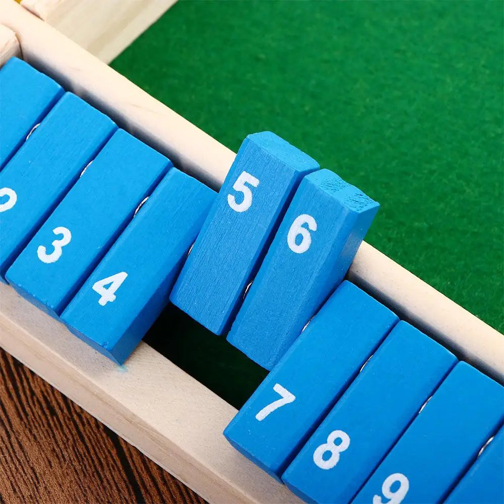 Wooden Four Player Shut the Box Dice Board Game