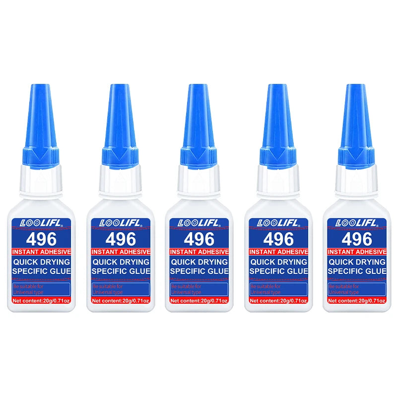 1-5pcs 20ml 496 Forte Trasparente Colla Morbida Scarpe Manicure Riparazione Accessori  Metallo Plastica Adesivo Multifunzionale