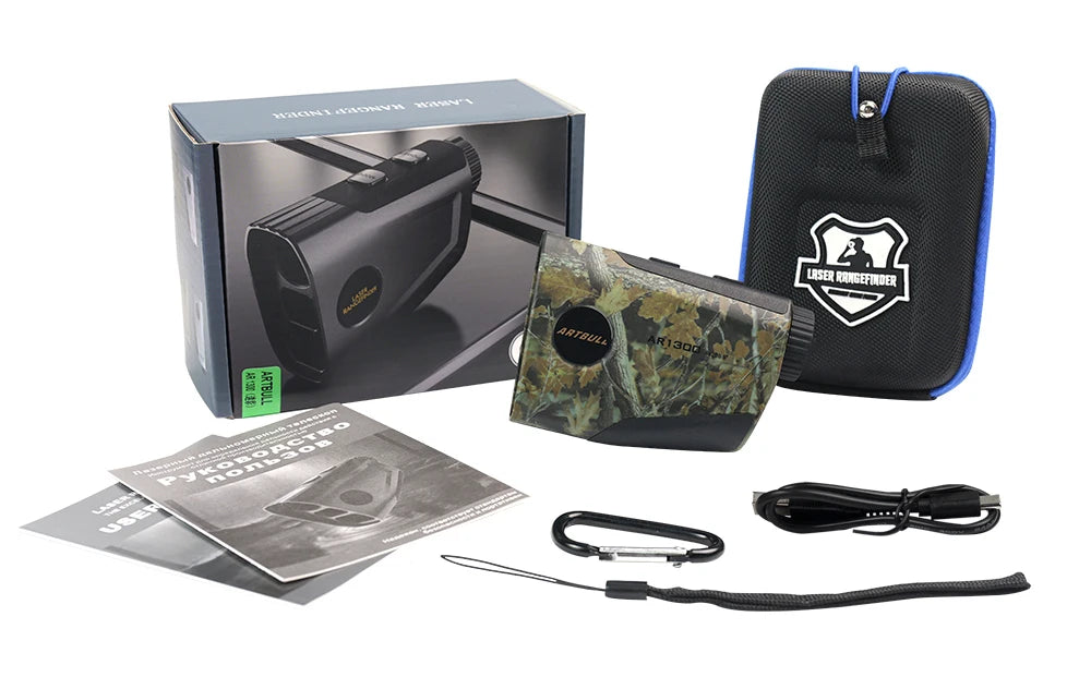 Camouflage Rechargeable Golf & Hunting Laser Rangefinder with Flag-Lock Vibration