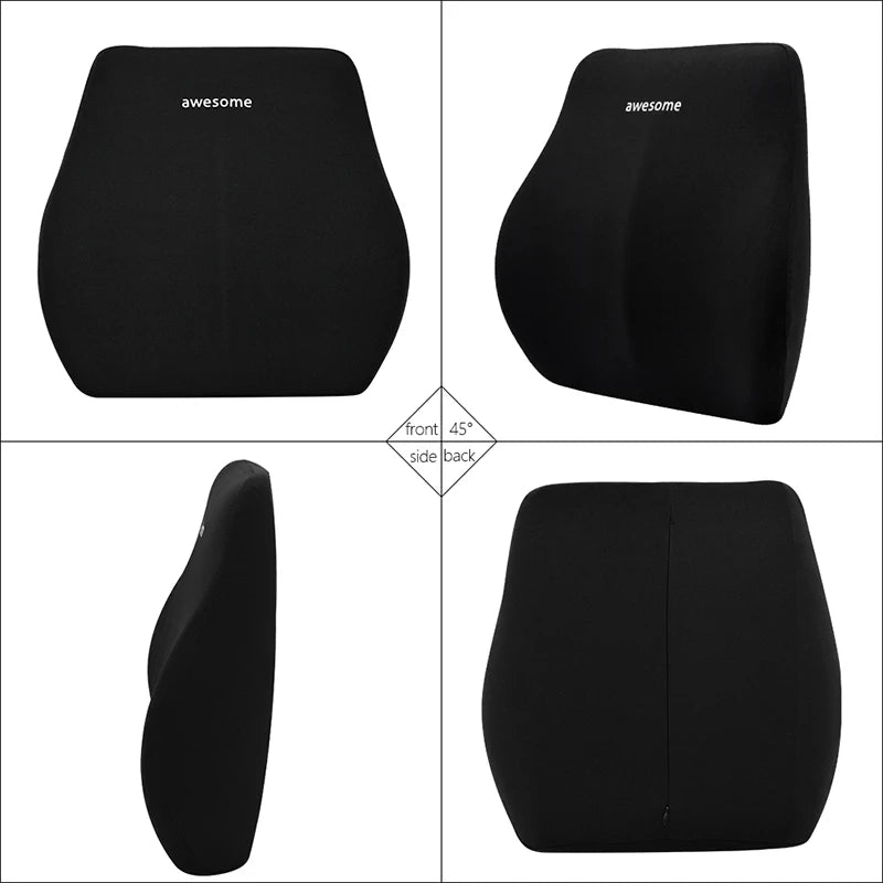 Car Lumbar Back Support Headrest Neck Pillow Memory Foam Lumbar Pillow Universal Soft Neck Pillows Cushion Car Supplies