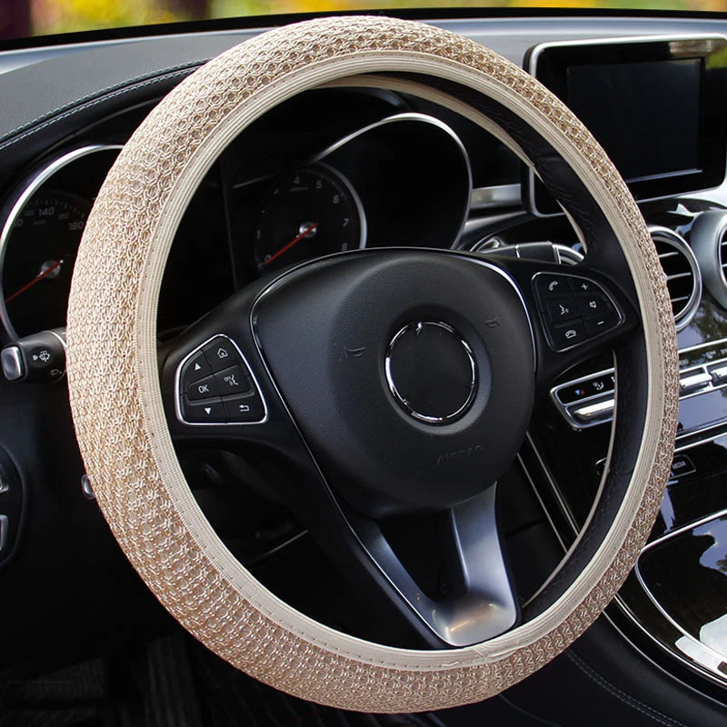 Universal PU Leather Rhinestone Car Steering Wheel Cover