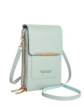 Touch Screen Mobile Phone Purse Soft Leather Shoulder Bag Female Handbags Cheap Small Wallet Crossbody Bags
