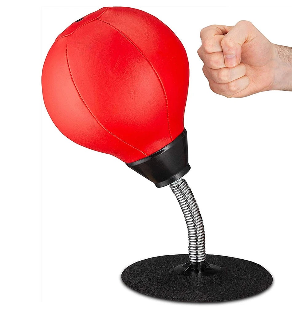 Stress Buster Desktop Punching Bag With Suctions PU Inflatable Stress Relief Boxing Ball Muay Tai MMA Exercise Sports Equipment