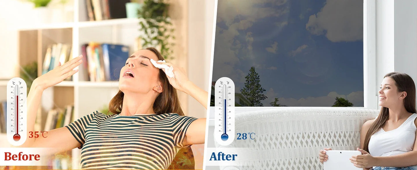One-way Glass Window Film, Privacy Reflective Window Tint, Self Adhesive Sun UV Protection Heat Insulation Car Pet Film
