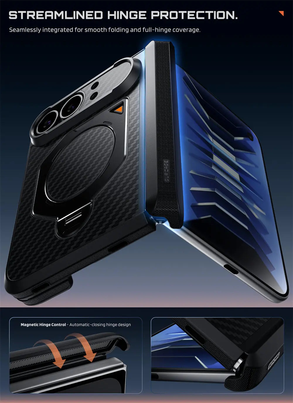 Rugged Aramid Fiber Phone Case with 360 Degree Magnetic Ring Stand and Clear and Privacy Screen Protectors for iPhone Duo