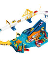 Electric Rail Car Dinosaur Building Parking Lot Adventure Racing Rail Car Toys  Brain Mechanical Interactive Rail Cars
