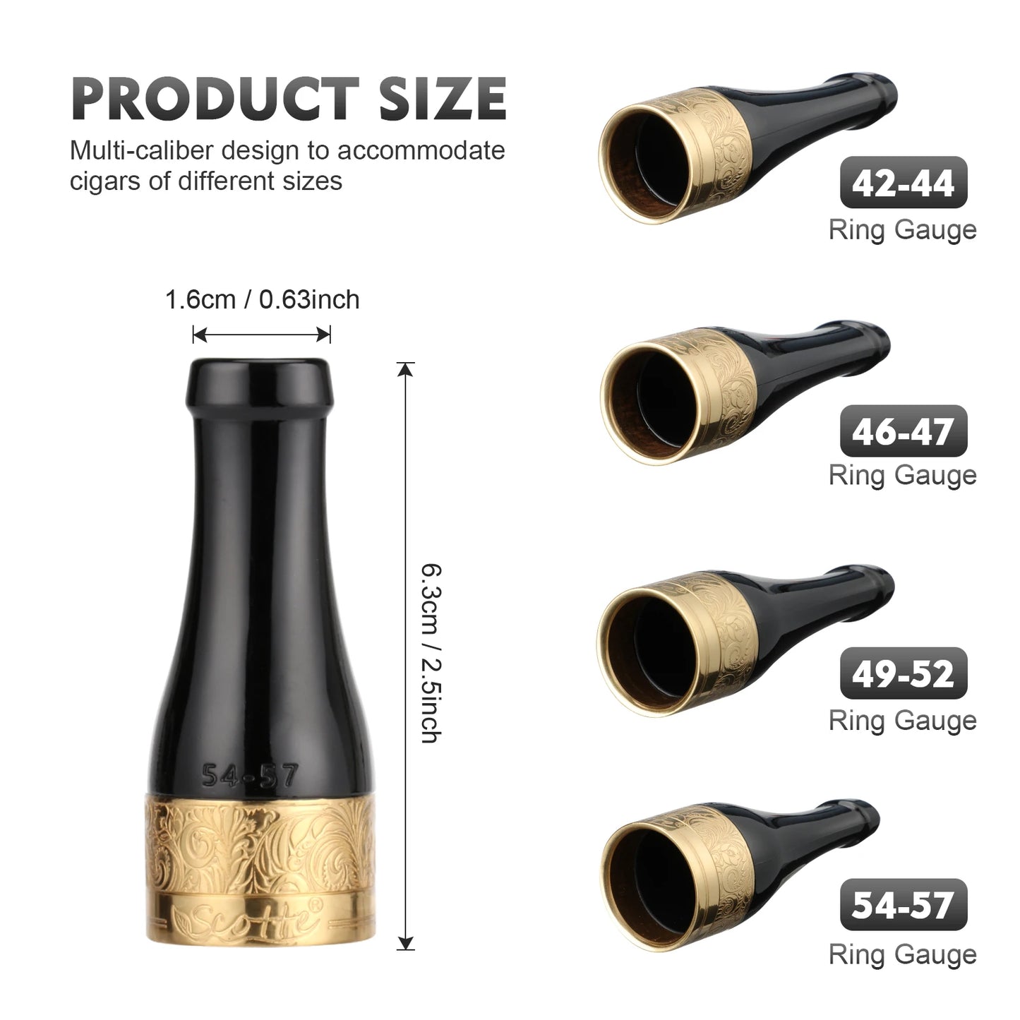 Cigar Mouthpiece for Men and Women Portable 4 Size Cigar Holder Set