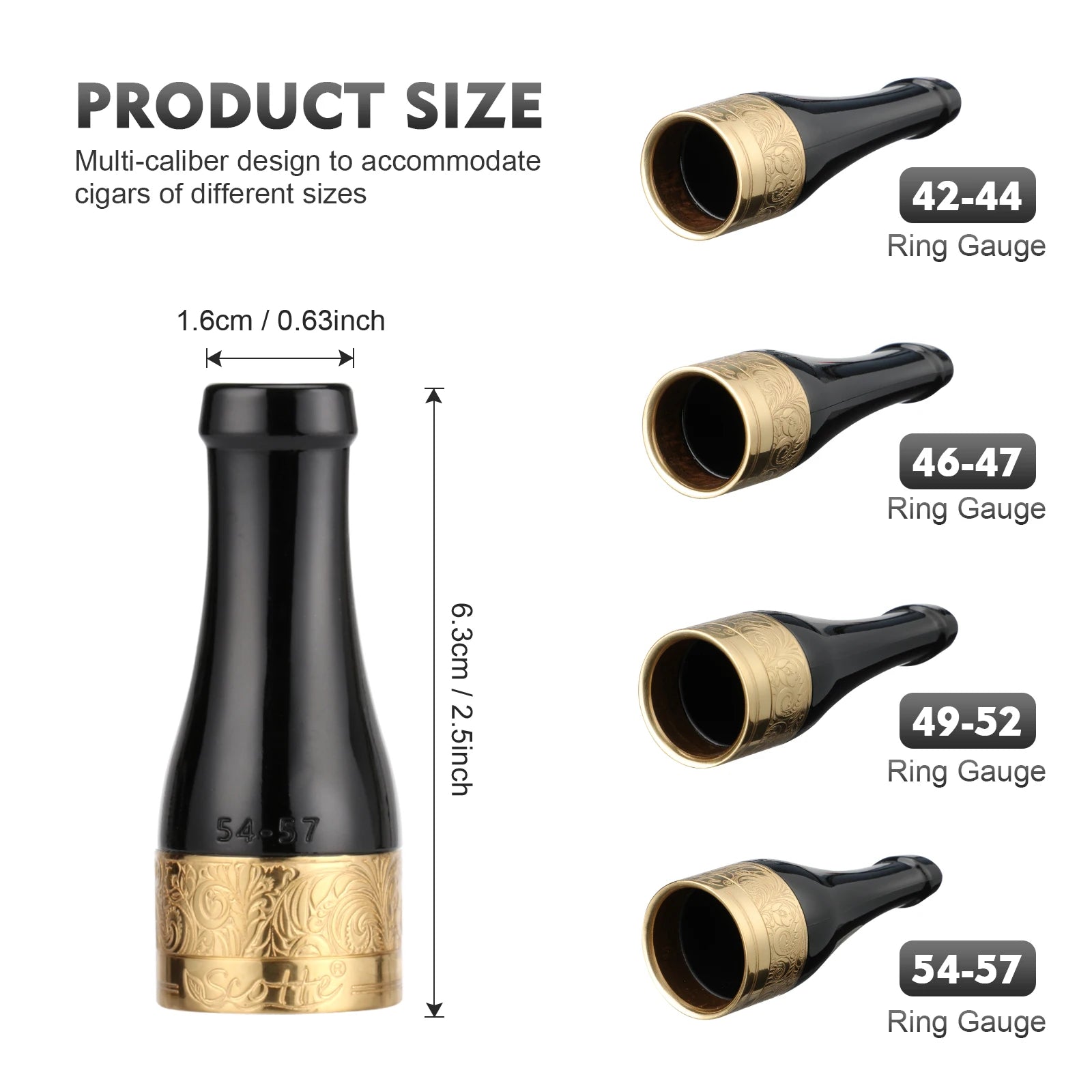 Cigar Mouthpiece for Men and Women Portable 4 Size Cigar Holder Set