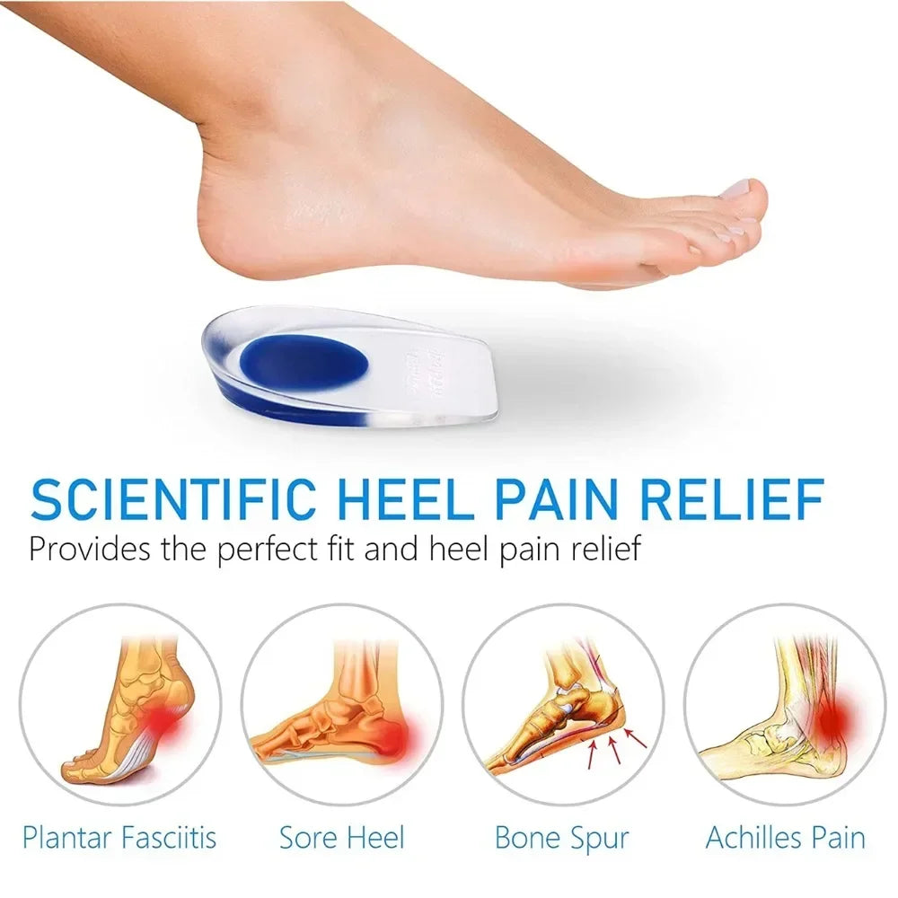 2 Pcs Silicone Heel Pad Heel Pain Relieves Pain Damping Heel Sole and Achilles Tendon Long-term Care Tool Foot Massage Care Pad