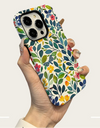 Flower Flora Green Leafs 2 in 1 Phone Case for iPhone 16 15 Pro Max 16 Plus Double Deck Shockproof Protective Cover