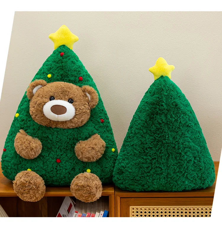 Cute Christmas Bear Plush Stuffed Doll Pillow Toy