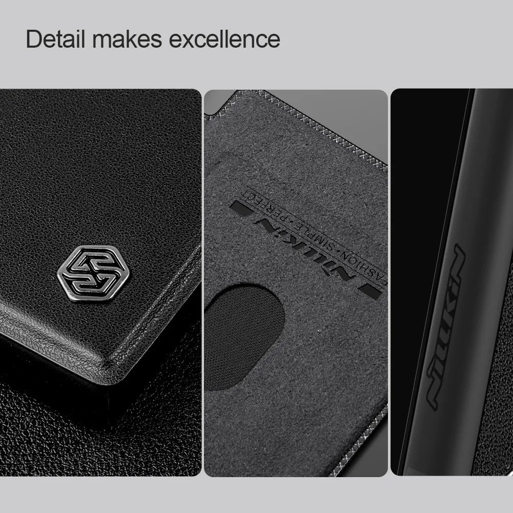 Luxury Flip QIN ProP Leather Case For Samsung Galaxy S24 Plus Phone Case Shockproof Camera Flip Protection Case