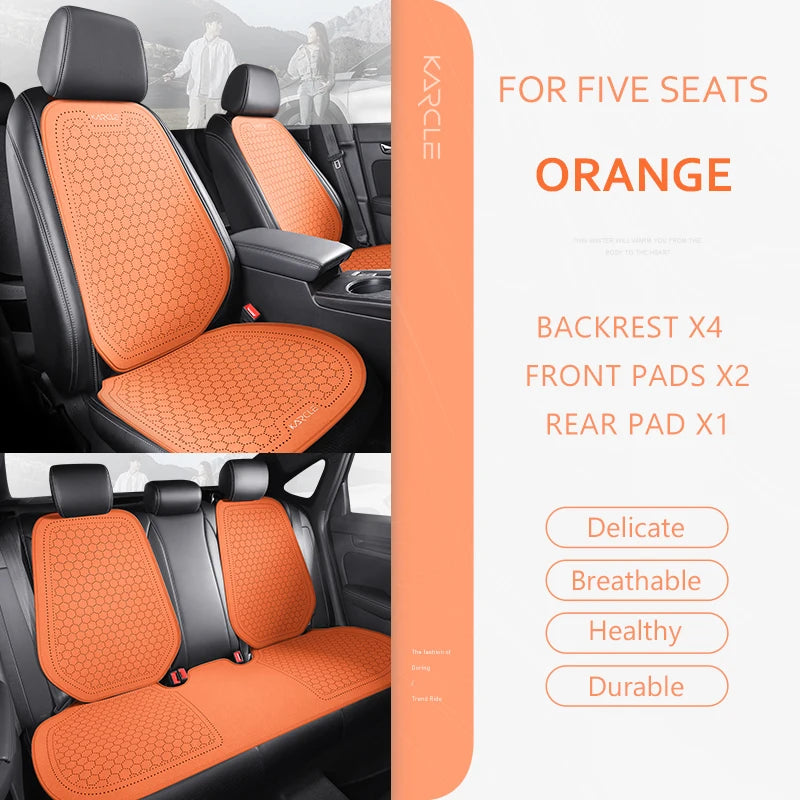 Car Seat Cushion Breathable Hole Universal Suede Car Seat Covers Front Rear Auto Seat Pads Four Season Car Chair Mat Accessories