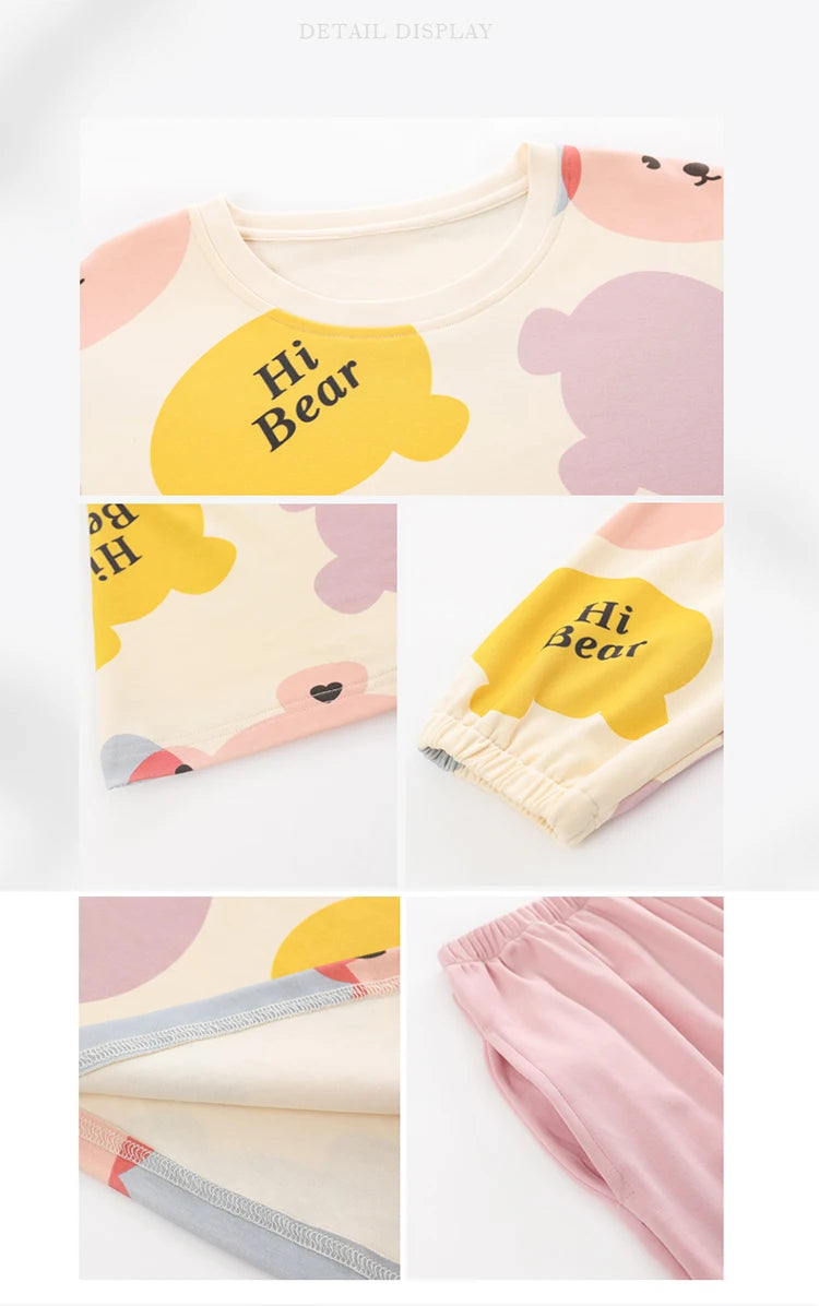 Women’s Cute Lazy Style Cotton Pajama Set – Soft, Loose Long Sleeves & Pants