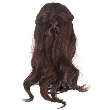 Girl Princess Elsa Anna Wig Kid Halloween Party Carnival Disguised Belle Wednesday Mermaid Rapunzel Aurora Snow White Ariel Hair