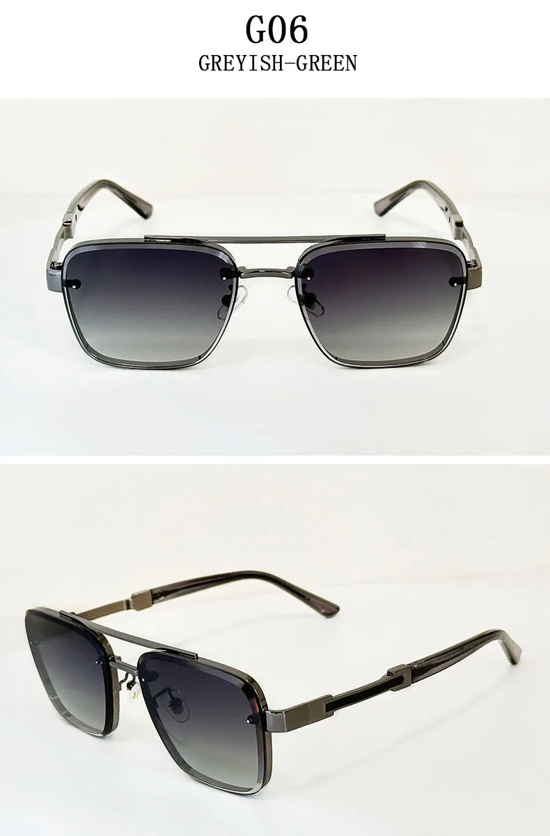Square Alloy Frame Sunglasses With UV400 Protection